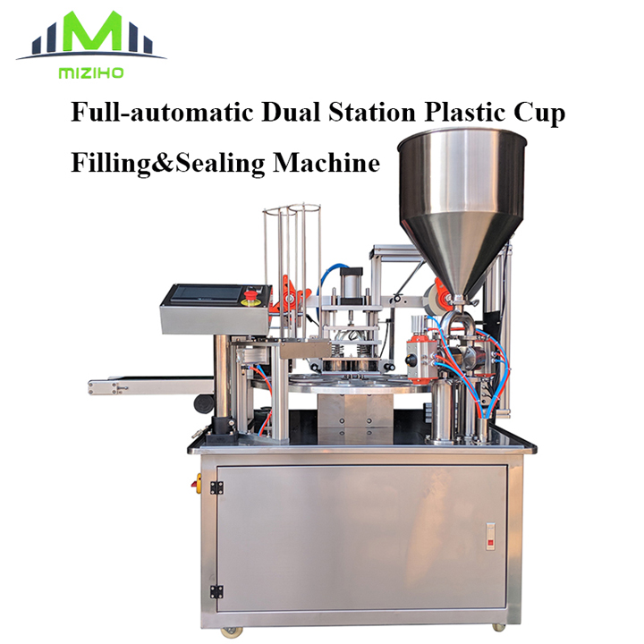 Full-automatic Dual Station Plastic Cup Filling&Sealing Machine