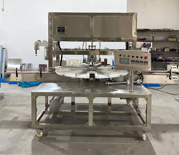 Machine de remplissage et de scellage de boîtes de conserve automatique rotative expédiée en Amérique